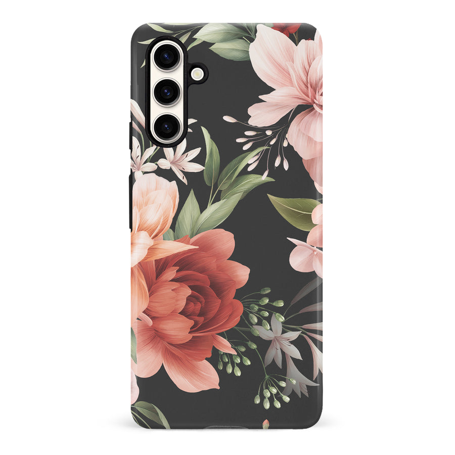 Samsung S23 FE Peonies One Floral Phone Case - Black