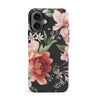 iPhone 16 peonies one phone case in black