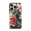 iPhone 16 Pro peonies one phone case in black