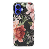 iPhone 16 Plus peonies one phone case in black