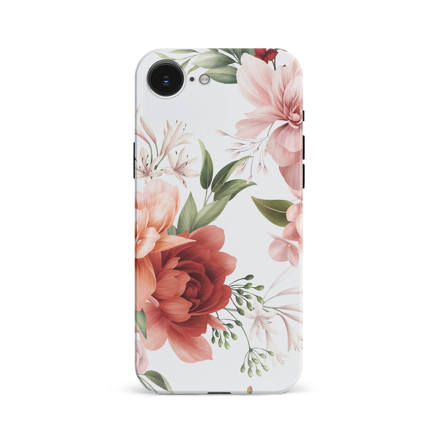 Peonies One Floral Phone Case - White
