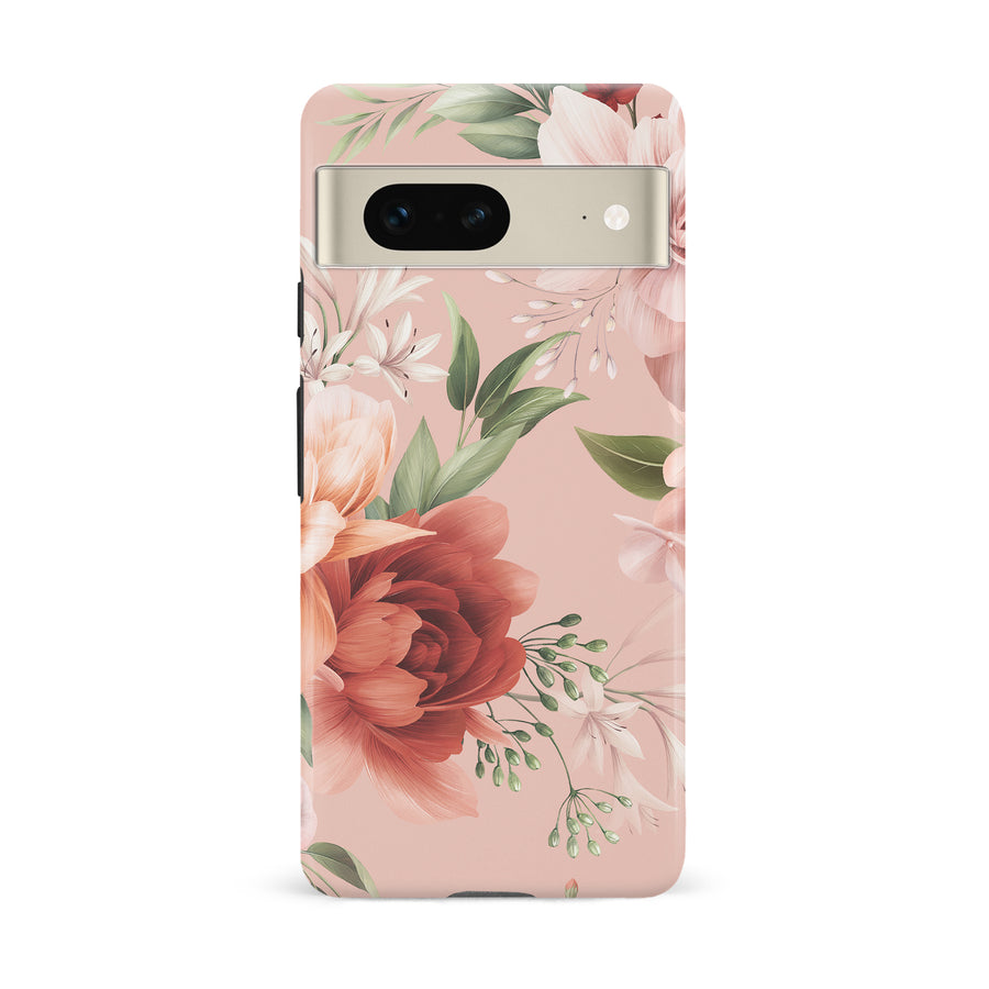 Google Pixel 7 Peonies One Floral Phone Case - Pink
