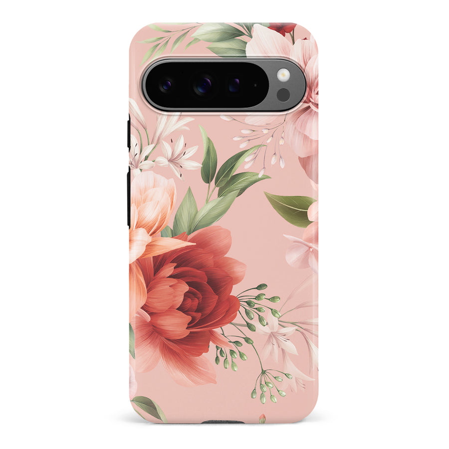 Google Pixel 9 Pro Peonies One Floral Phone Case - Pink