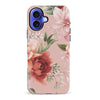 iPhone 16 Plus peonies floral phone case in pink