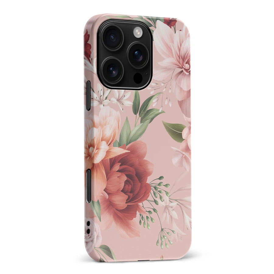 iPhone 16 Pro Max peonies floral phone case in pink