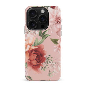 iPhone 16 Pro Max peonies floral phone case in pink