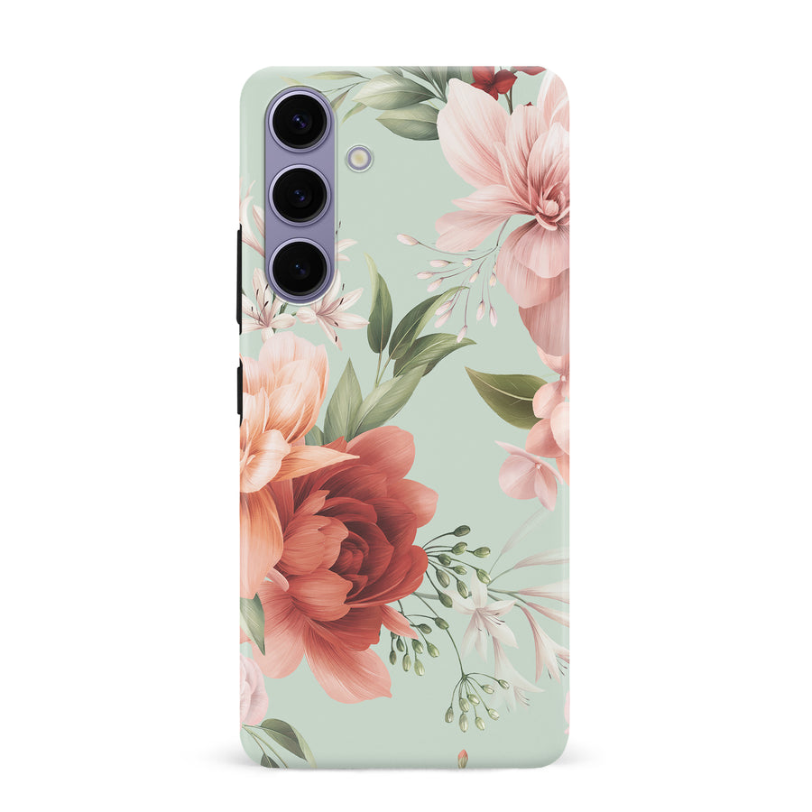 Samsung S24 Plus Peonies One Floral Phone Case - Green