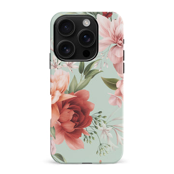 iPhone 16 Pro Max peonies one phone case in green