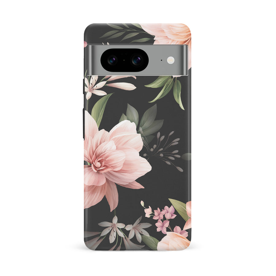 Google Pixel 8 Peonies Two Floral Phone Case in Black
