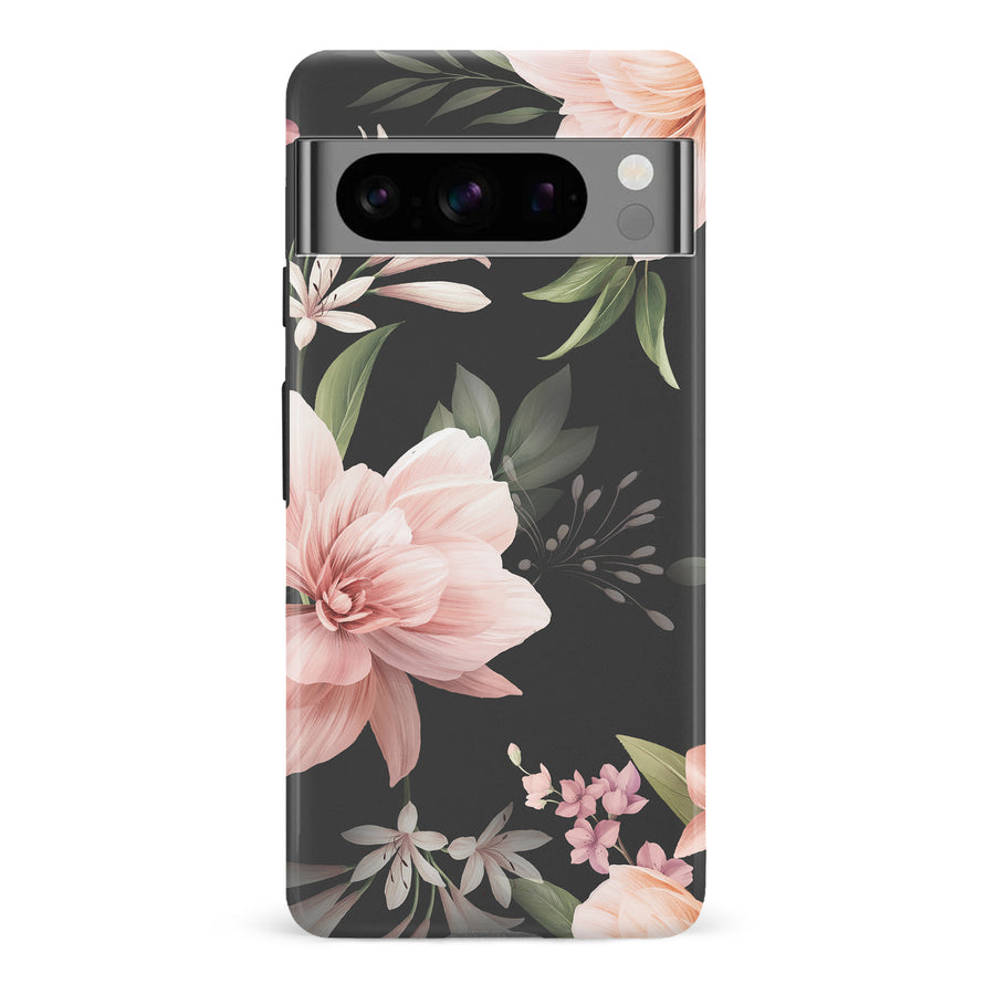 Google Pixel 8 Pro Peonies Two Floral Phone Case in Black