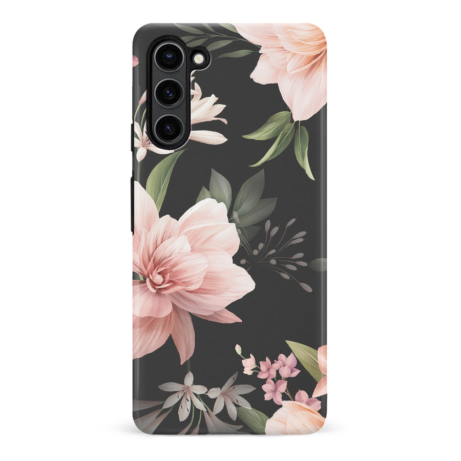 Peonies Two Floral Phone Case - Black