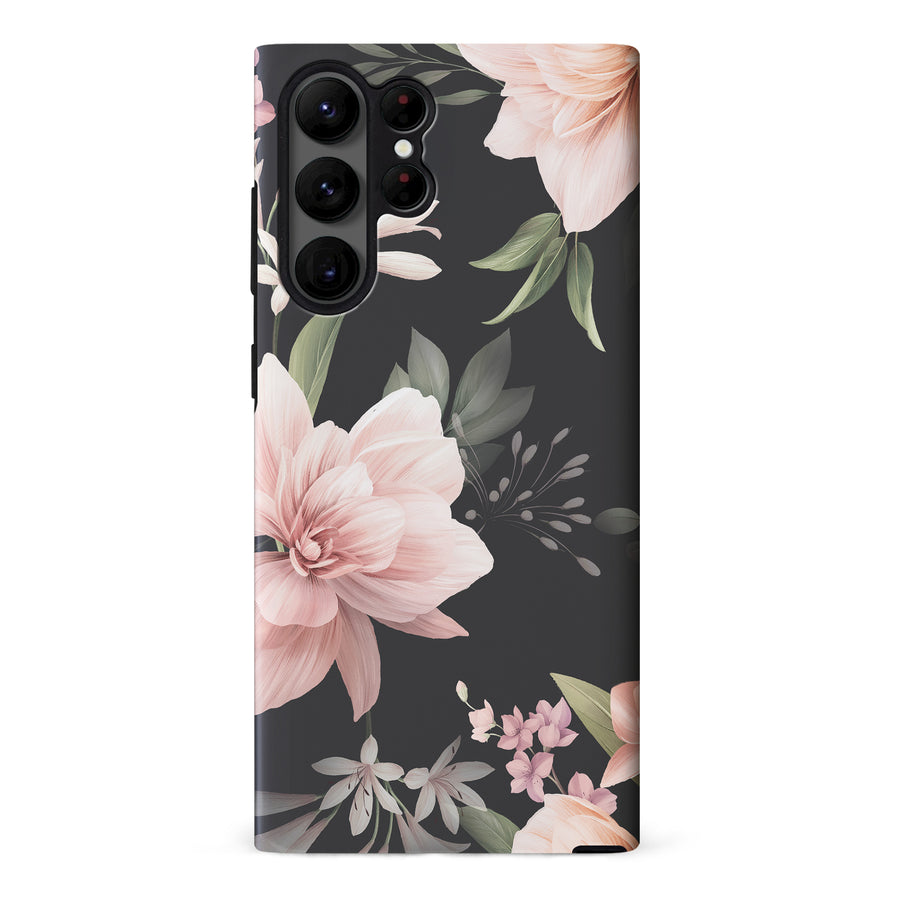 Peonies Two Floral Phone Case - Black