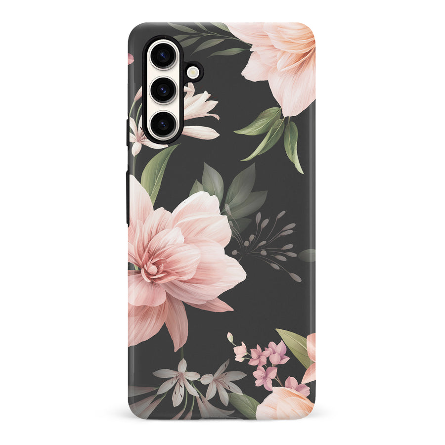 Samsung Galaxy S23 FE Peonies Two Floral Phone Case in Black