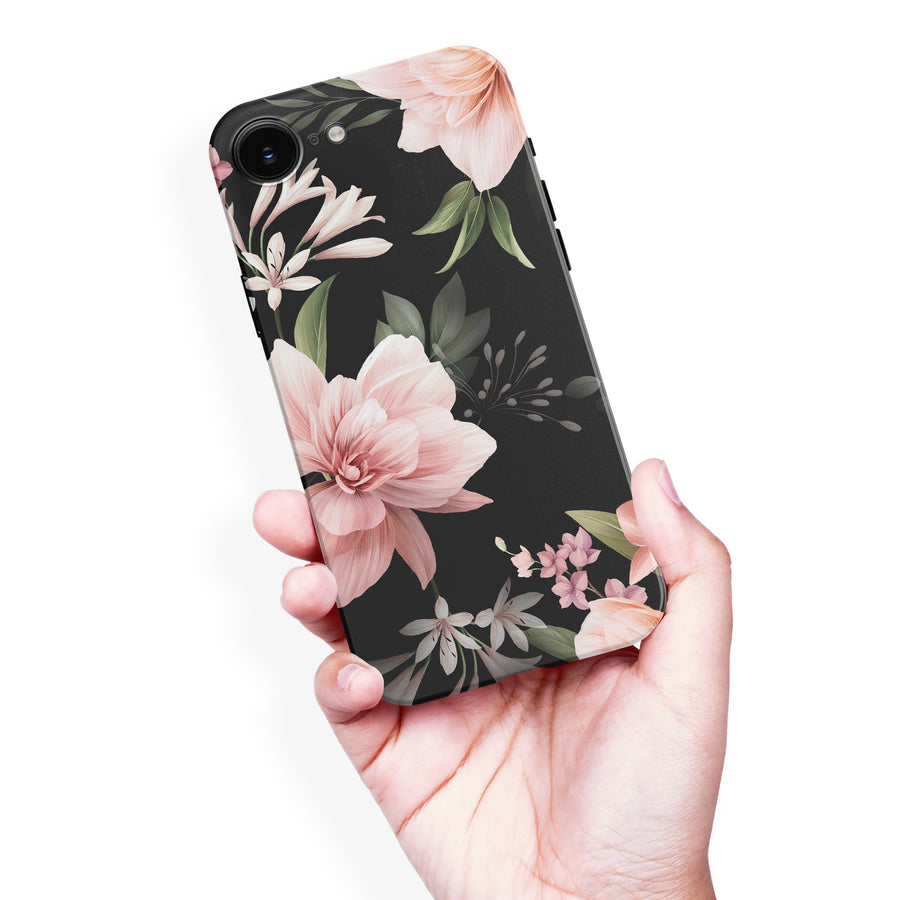 Peonies Two Floral Phone Case - Black