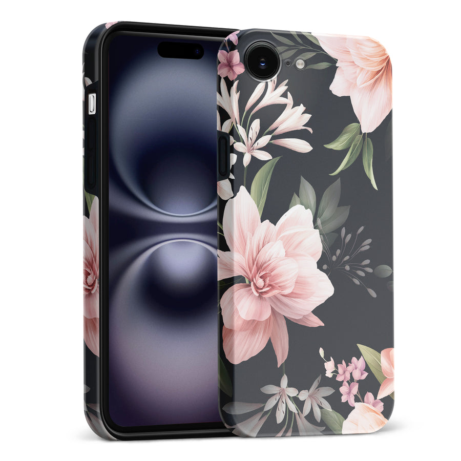 Peonies Two Floral Phone Case - Black