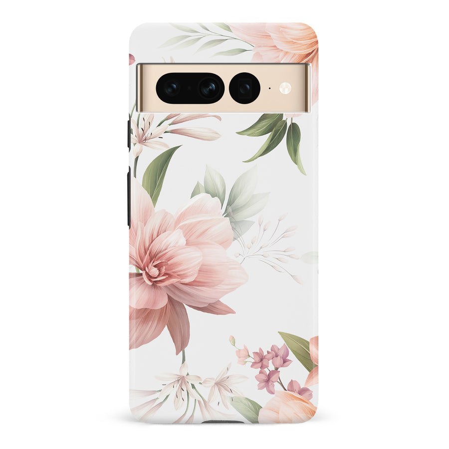 Google Pixel 7 Pro Peonies Two Phone Case in White