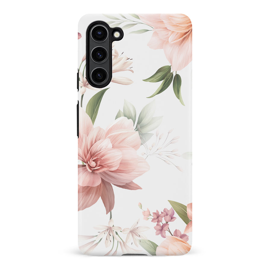 Samsung S23 Plus Peonies Two Phone Case in White