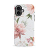 iPhone 16 Peonies Two Phone Case in White