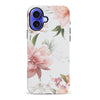 iPhone 16 Plus Peonies Two Phone Case in White
