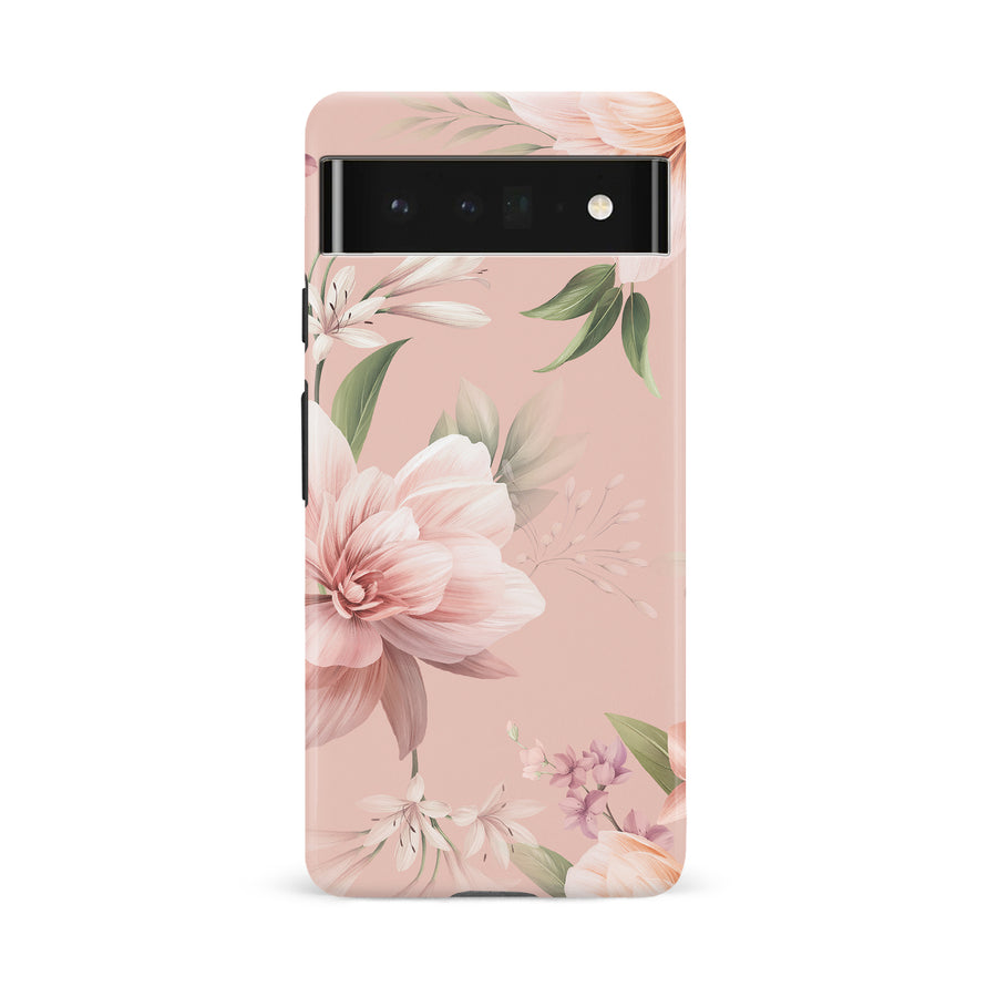 Google Pixel 6A Peonies Two Floral Phone Case in Pink