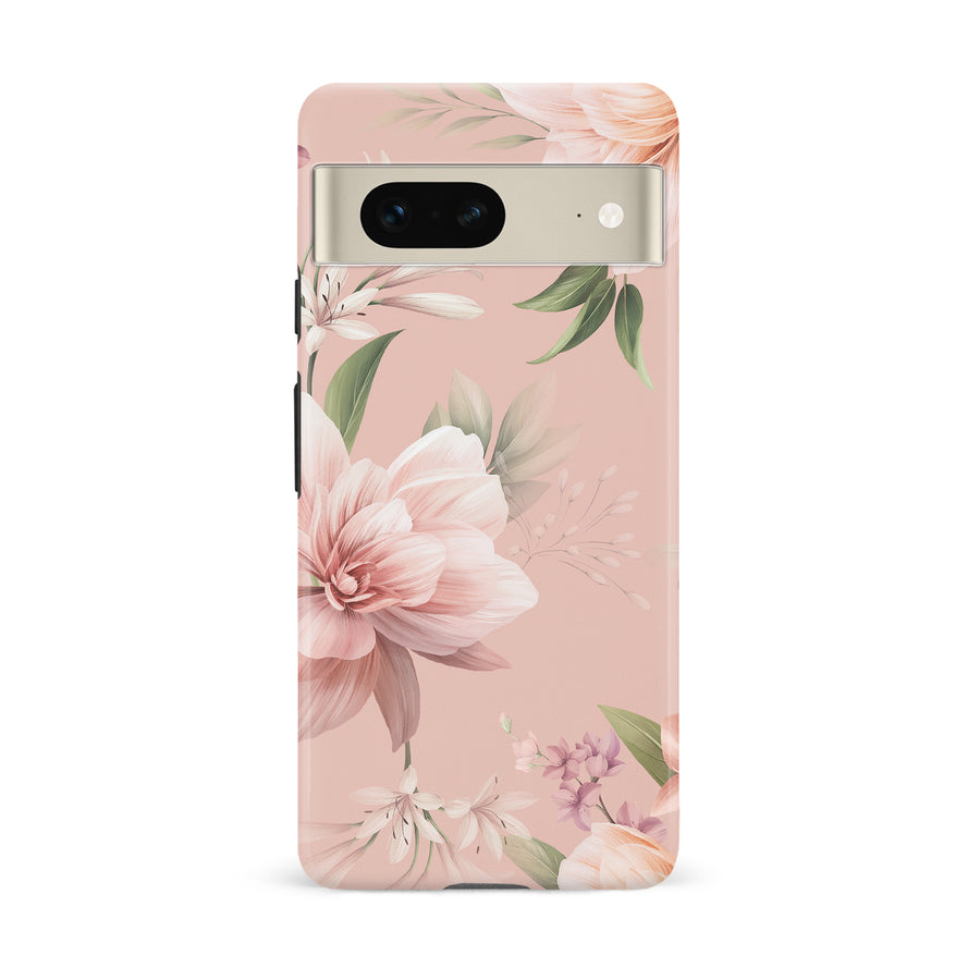 Google Pixel 7 Peonies Two Floral Phone Case in Pink