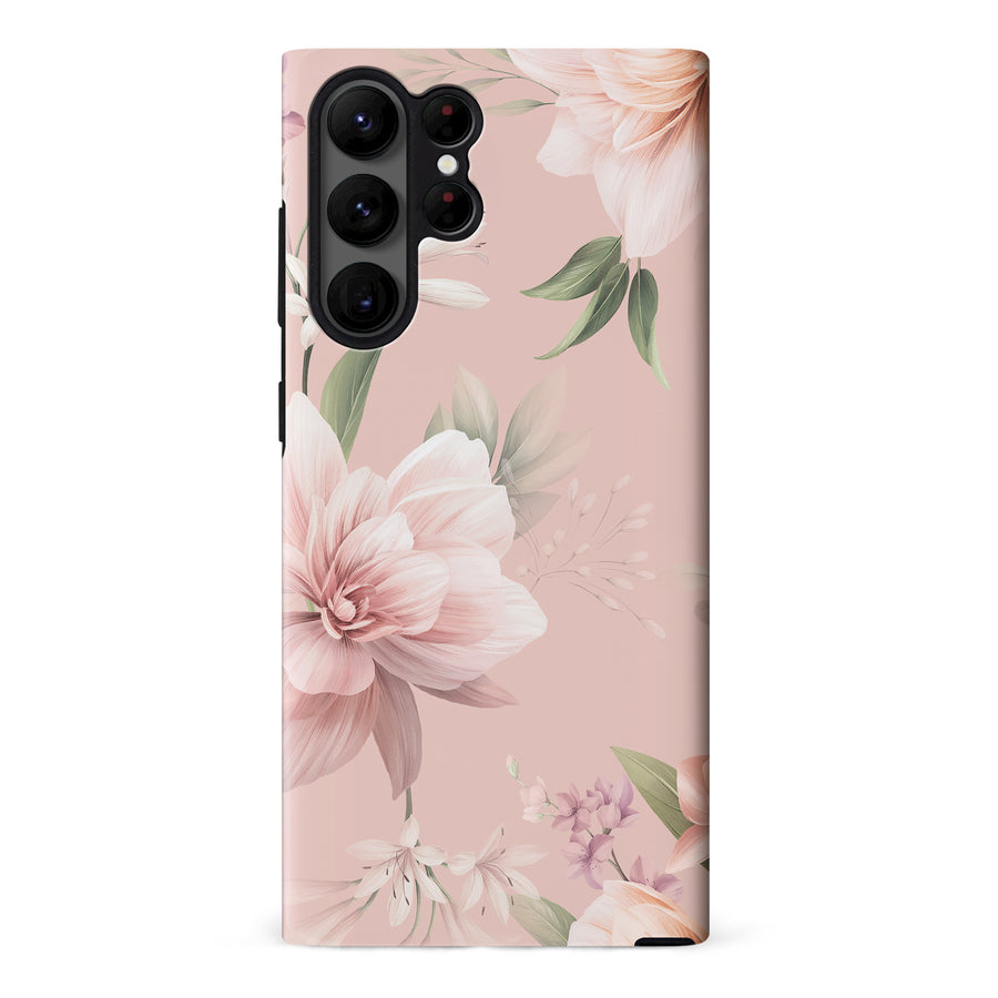 Samsung S23 Ultra Peonies Two Floral Phone Case in Pink