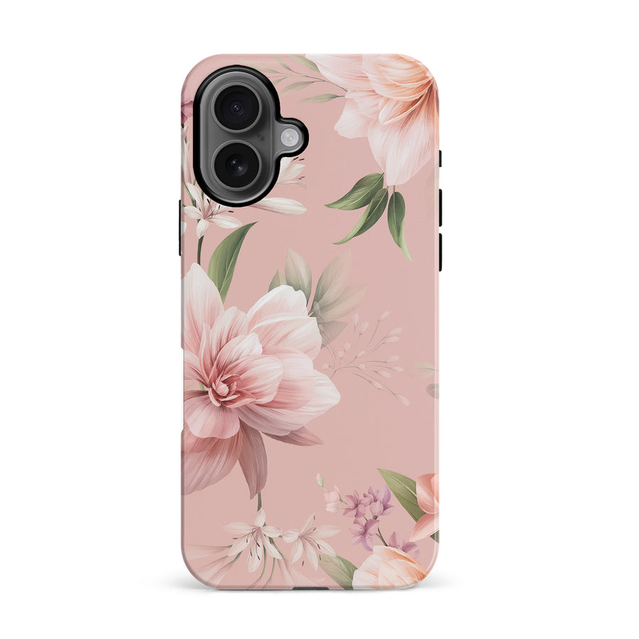 iPhone 16 Peonies Two Floral Phone Case in Pink