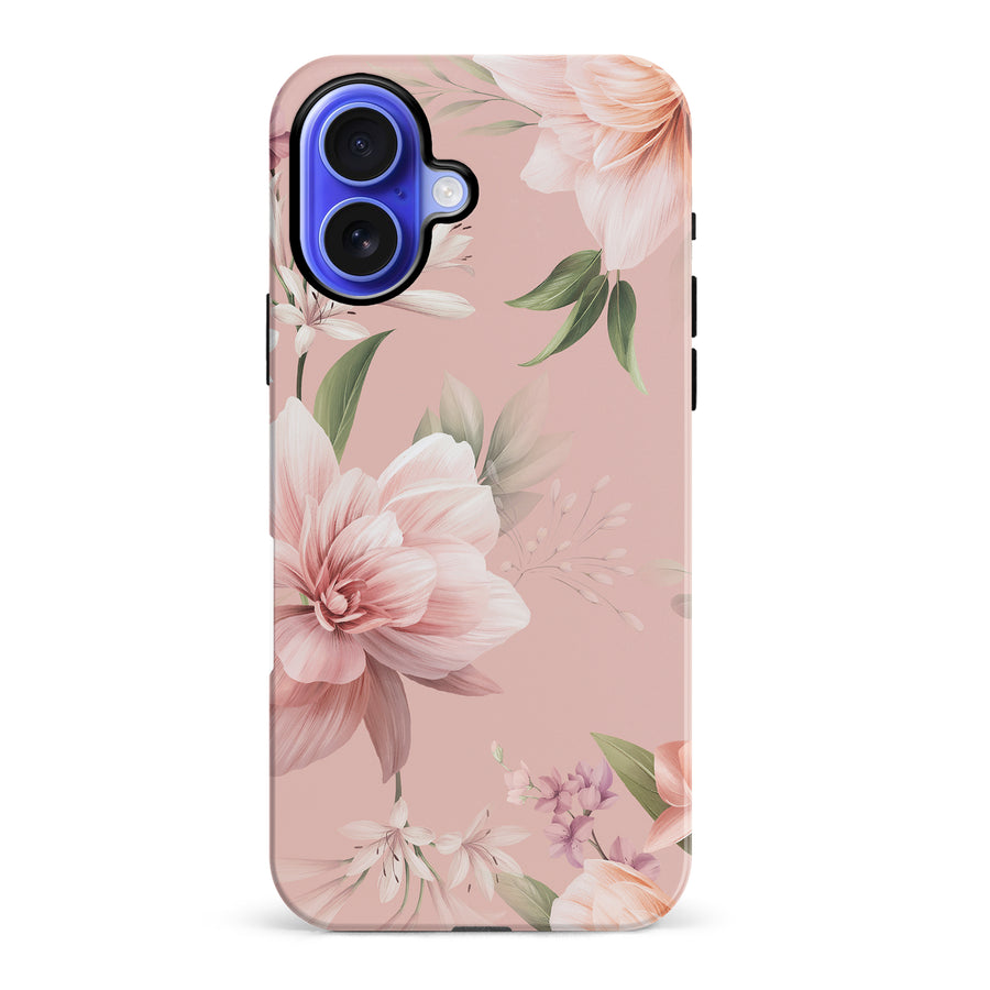 iPhone 16 Plus Peonies Two Floral Phone Case in Pink