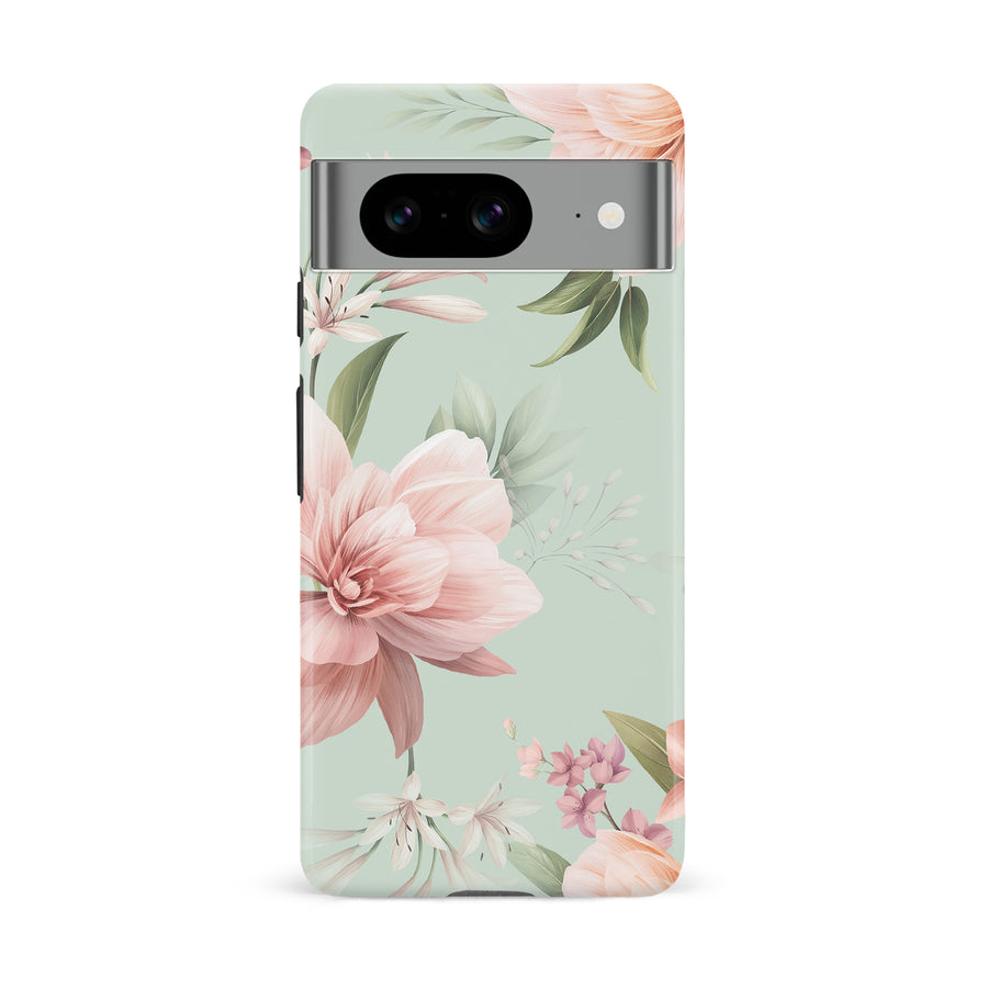 Google Pixel 8 Peonies Two Floral Phone Case in Green