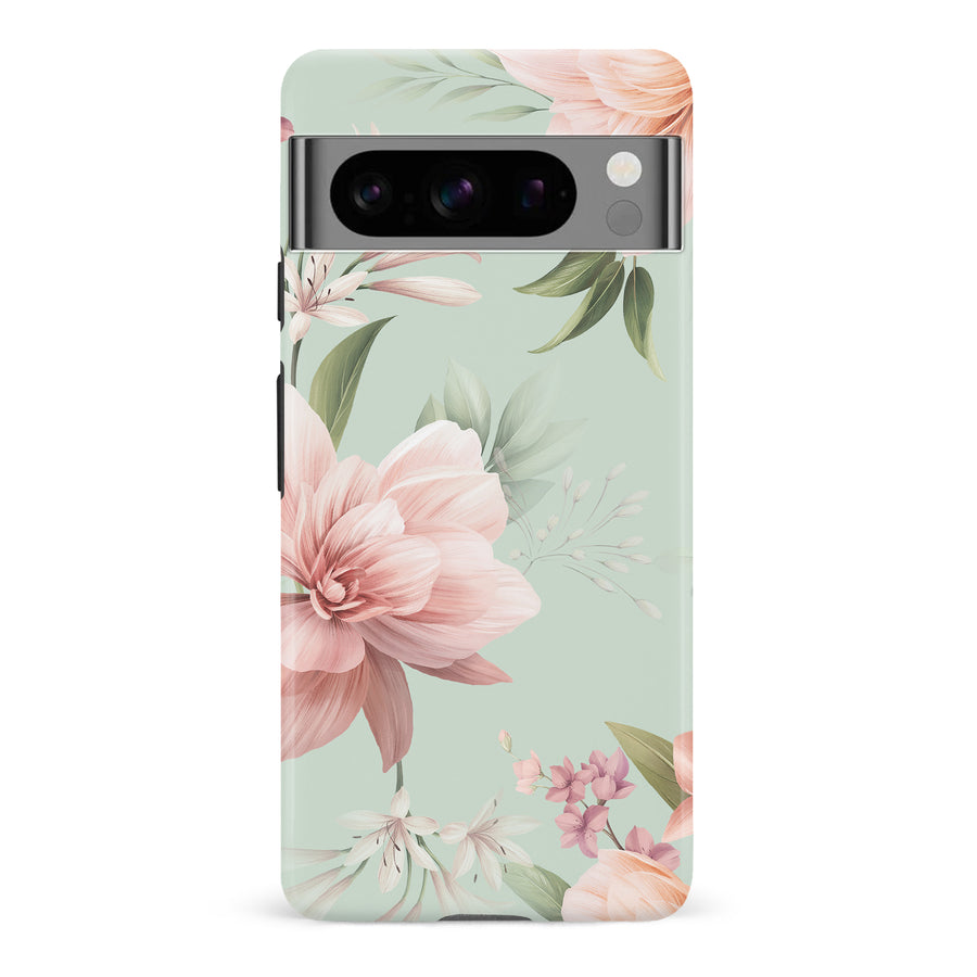 Google Pixel 8 Pro Peonies Two Floral Phone Case in Green