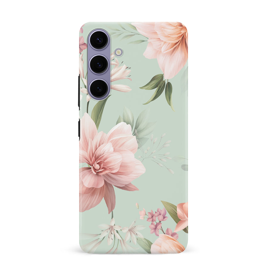 Samsung S24 Plus Peonies Two Floral Phone Case - Green