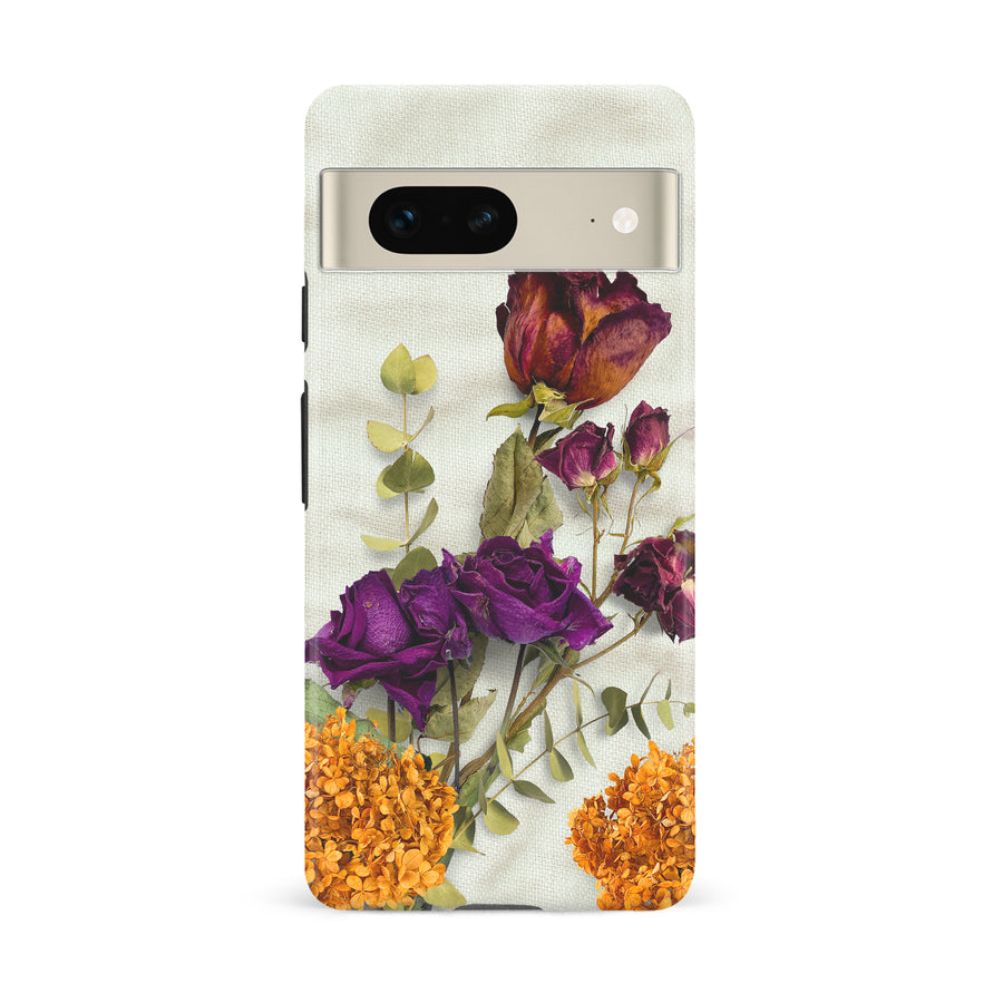 Google Pixel 7 flowers on canvas phone case