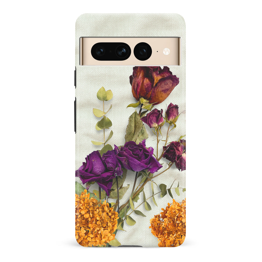 Google Pixel 7 Pro flowers on canvas phone case