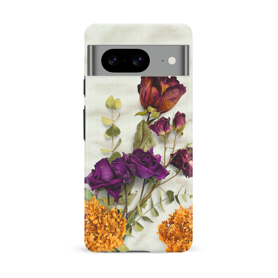 Google Pixel 8 flowers on canvas phone case