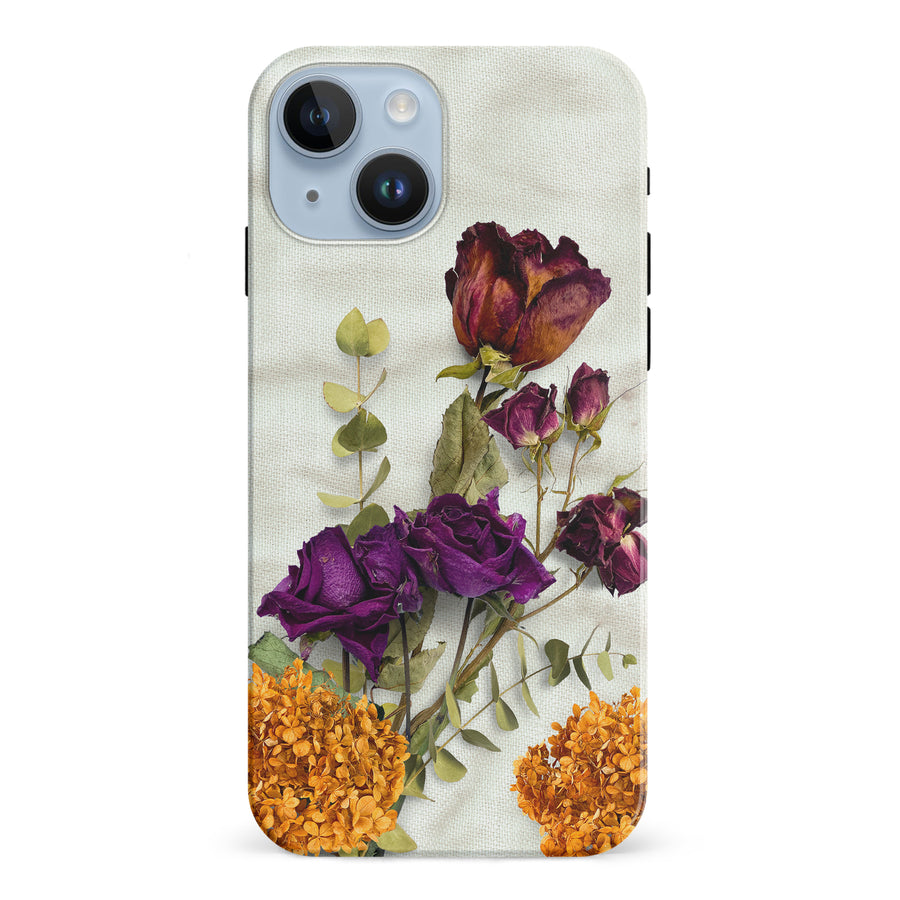 iPhone 15 flowers on canvas phone case