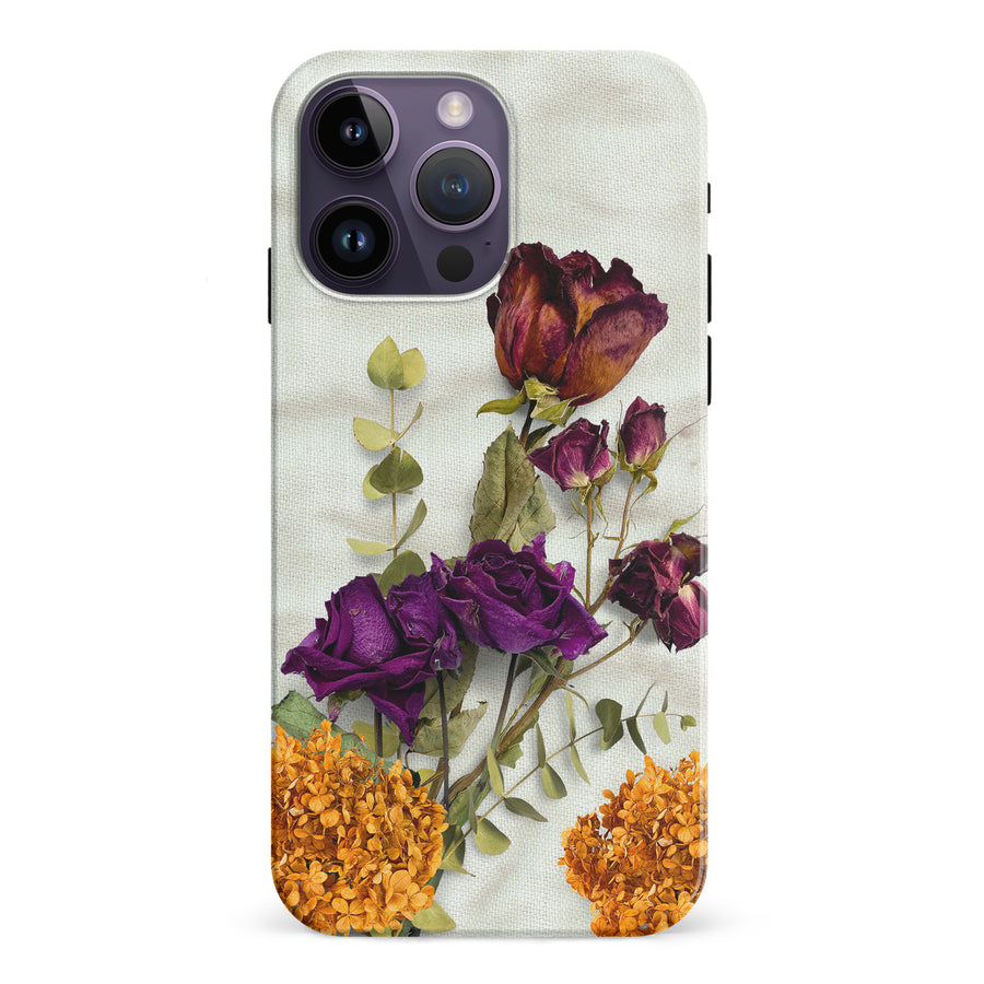 iPhone 15 Pro flowers on canvas phone case