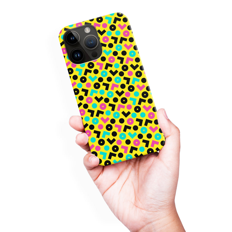 iPhone 15 Pro Max 90's Geometry Phone Case in Yellow