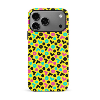 iPhone 17 Pro Max 90's Geometry Phone Case Yellow