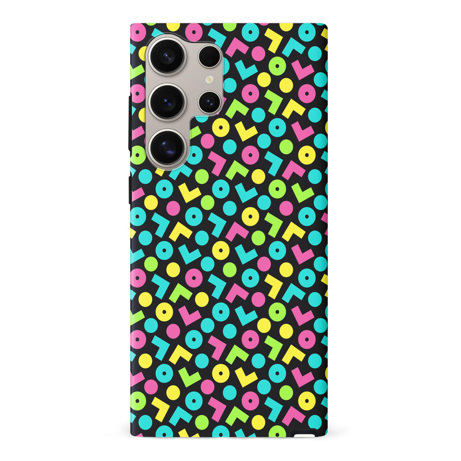 Samsung S24 Ultra 90's Geometry Phone Case in Black