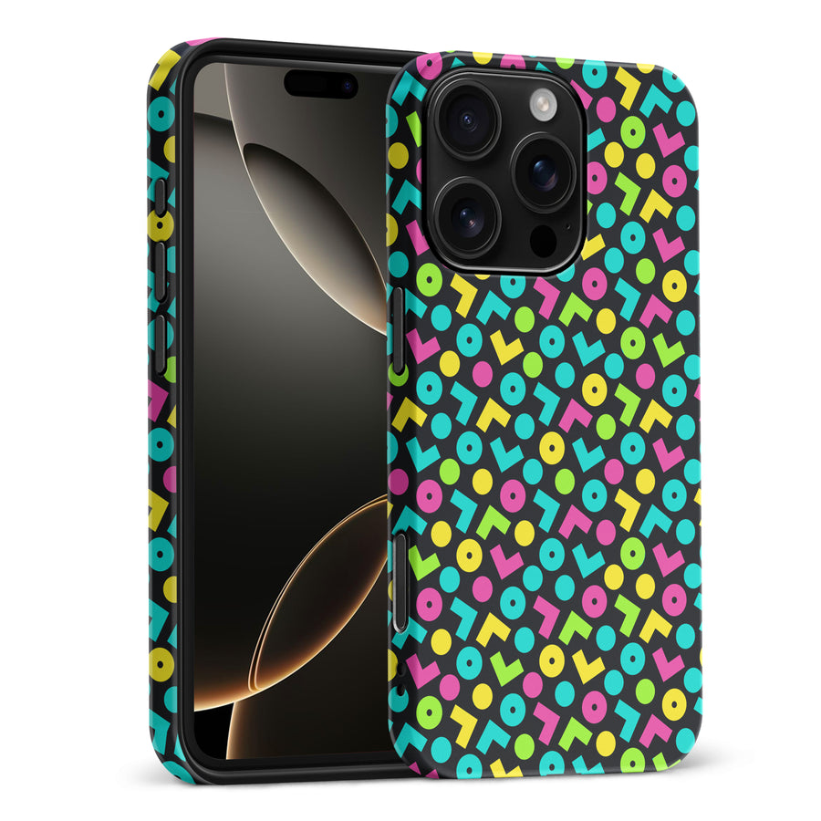 iPhone 16 Pro Max 90's Geometry Phone Case in Black