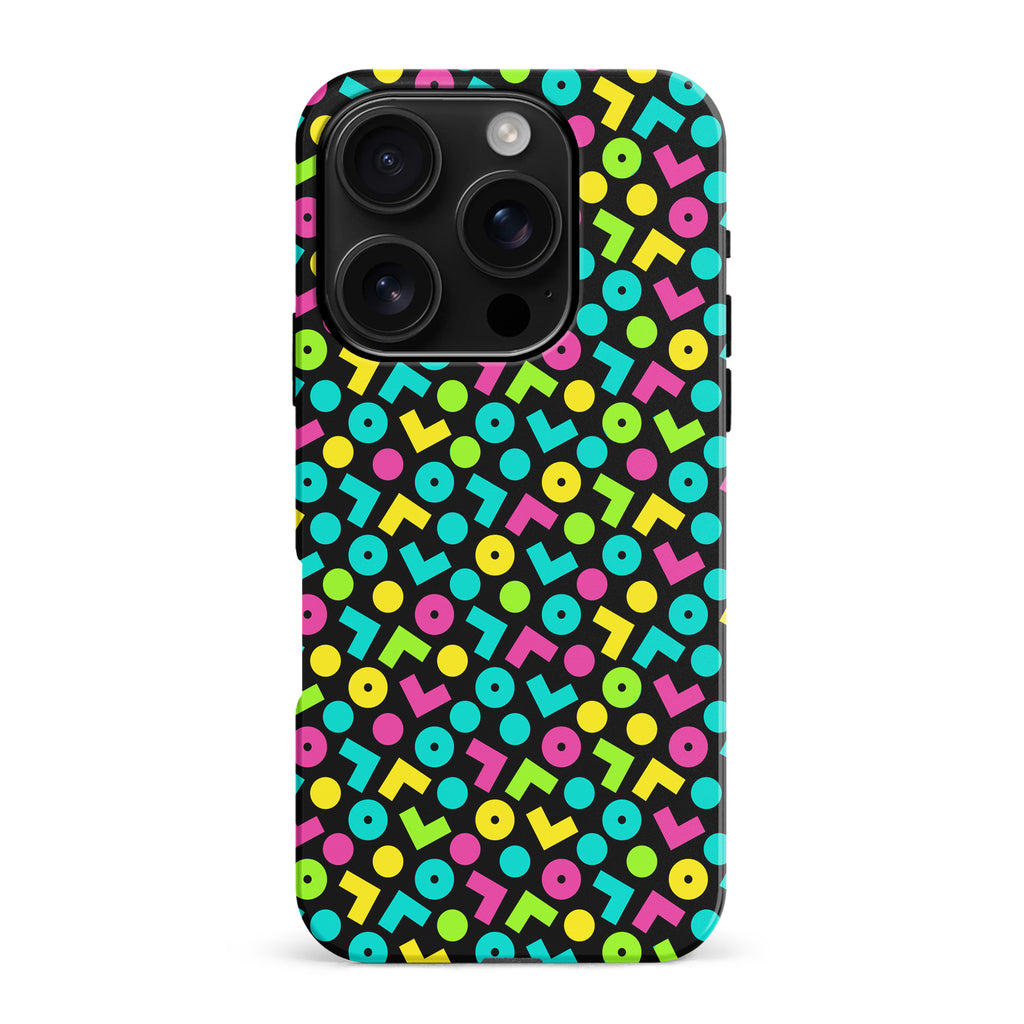 iPhone 16 Pro Max 90's Geometry Phone Case in Black
