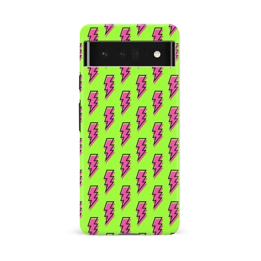 Google Pixel 6A Lightning Phone Case in Green