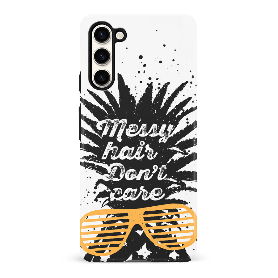 Samsung Galaxy S23 Messy Hair Don't Care Phone Case in White