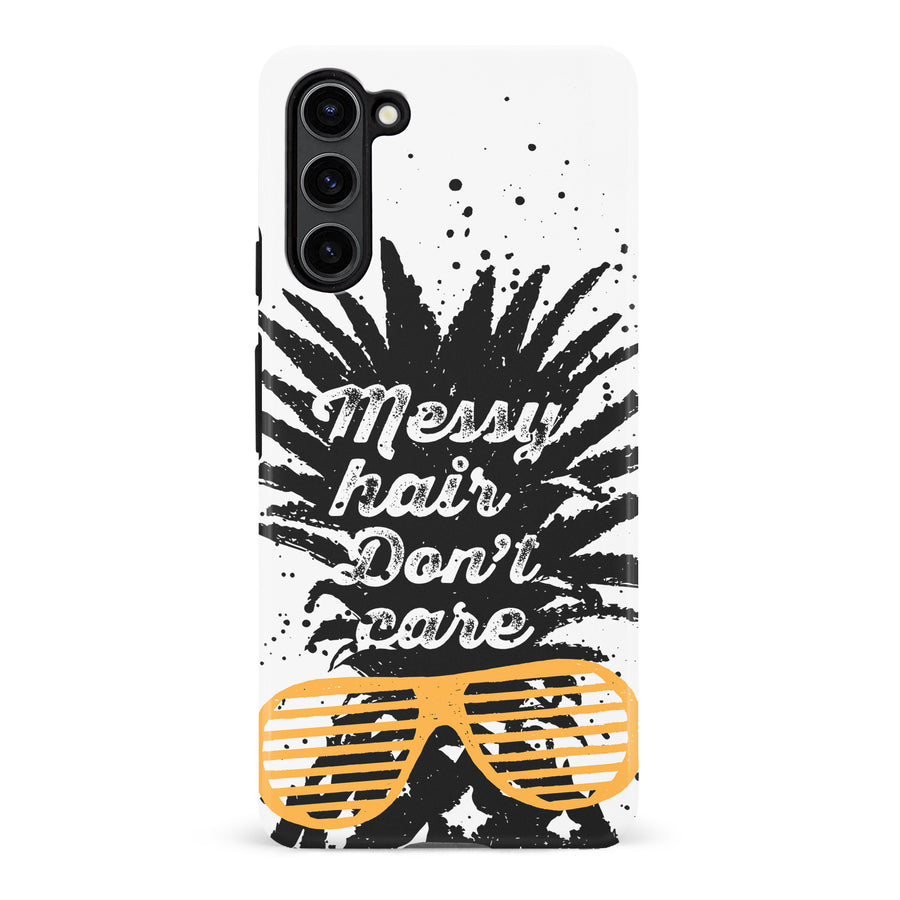 Samsung Galaxy S23 Plus Messy Hair Don't Care Phone Case in White