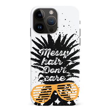 iPhone 15 Pro Max Messy Hair Don't Care Phone Case in White