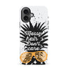 iPhone 16 Messy Hair Don't Care Phone Case in White