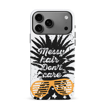 iPhone 17 Pro Max Messy Hair Don't Care Phone Case White