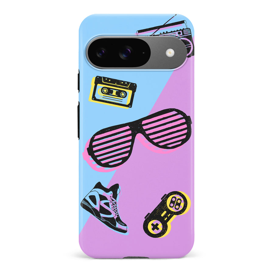Google Pixel 9 The Rad 90's Phone Case in Blue/Purple