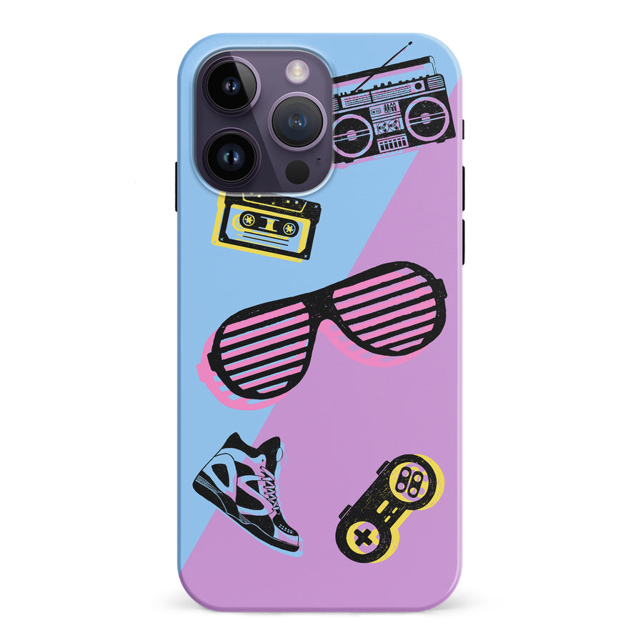 iPhone 15 Pro The Rad 90's Phone Case in Blue/Purple