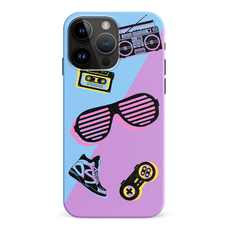 iPhone 15 Pro Max The Rad 90's Phone Case in Blue/Purple